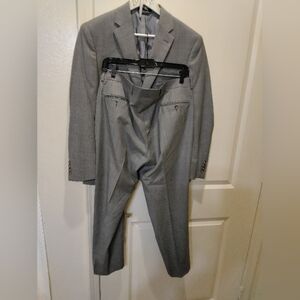 Lauren By Ralph Lauren Men's Suit Wool in Grey Slim Fit Business Wedding Minimal